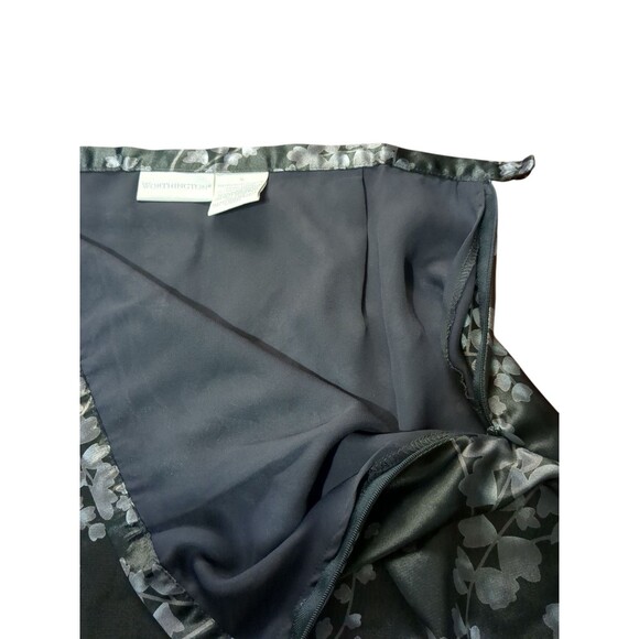 Vintage Worthington Women' 16 Black W/ Silver Cherry Blossom's Side  Zip, Button - Picture 9 of 9